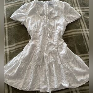 Peppermayo White Eyelet Zip Dress